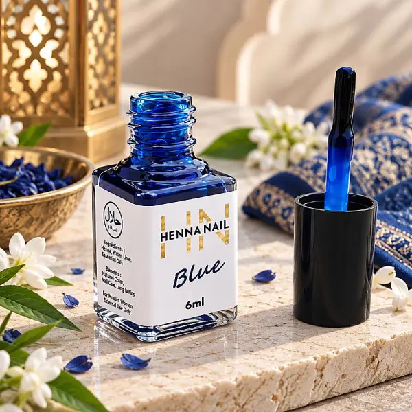 Flacon coloration ongles Henna Nail Blue, teinte bleue
