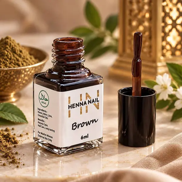 Flacon coloration ongles Henna Nail Brown, teinte marron