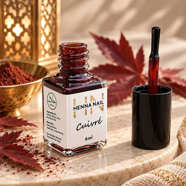 Flacon Henna Nail Cuivré, teinte marron orangé