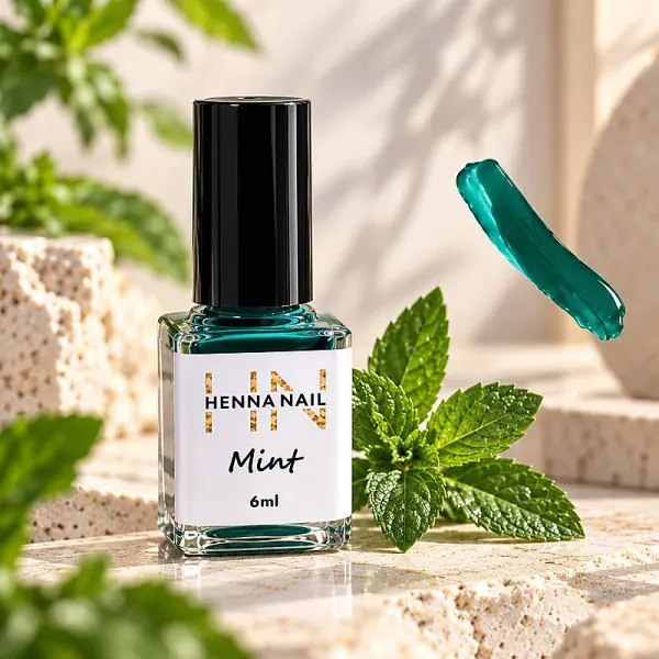 Flacon coloration ongles Henna Nail Mint, teinte vert menthe