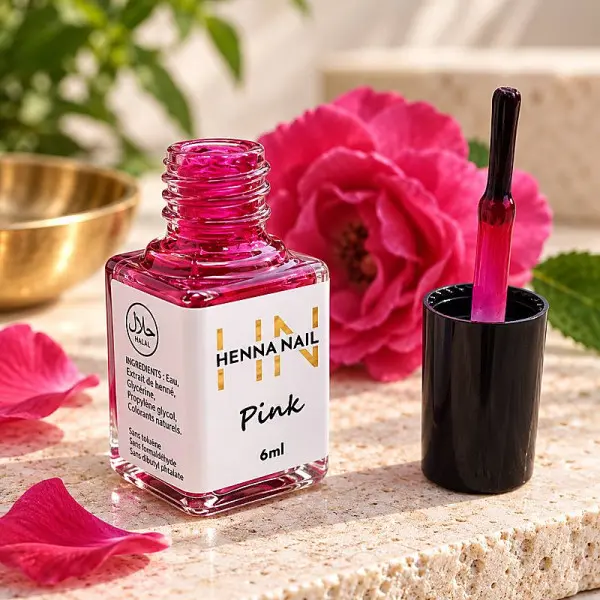 Flacon coloration ongles Henna Nail Pink, teinte rose
