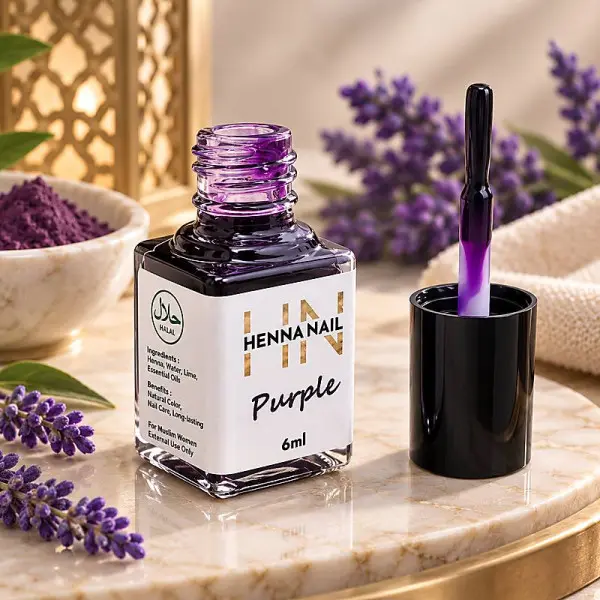 Flacon coloration ongles Henna Nail Purple, teinte violette