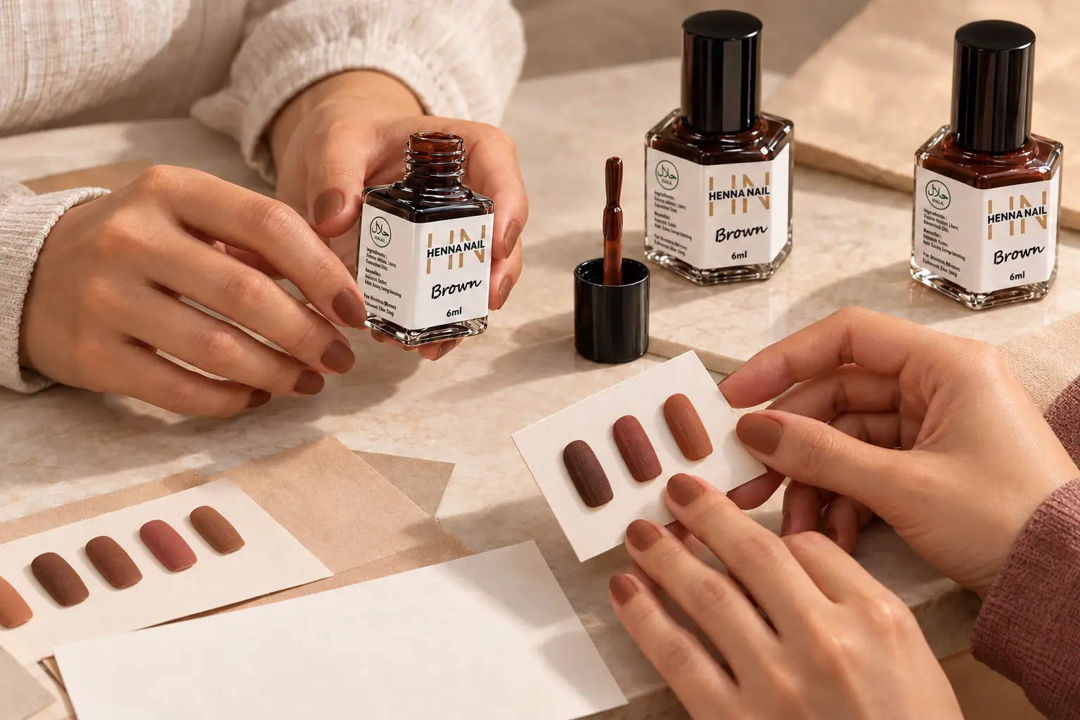 Flacons de coloration pour les ongles de la marque Henna Nail